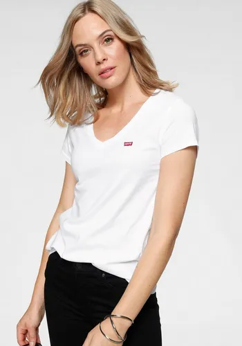 Levi's Damen Perfect V-Neck T-Shirt, White, XS - T-Shirts für Damen: Das perfekte T-Shirt aus 100% Baumwolle bietet hohen Tragekomfort und ist ideal für jeden Anlass. Mit V-Ausschnitt und gesticktem Logo ein Must-Have für jeden Kleiderschrank.