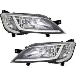 TYC Scheinwerfer Set für Citroen, Fiat, Peugeot – LWR Stellmotor DRL H7 - 2-teiliges Scheinwerfer Set für Citroen, Fiat und Peugeot. Mit Tagfahrlicht und Stellmotoren für eine einfache Leuchtweitenregulierung. E-Prüfzeichen für unkomplizierte Montage.
