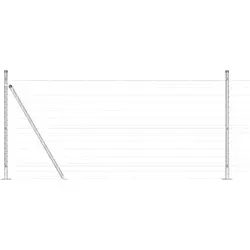 vidaXL Zaun mit Pfosten Silber 0.8 x 25 m Stahl - Gartenzäune aus hochwertigem, wetterbeständigem Stahl, pulverbeschichtet für langanhaltende Frische und einfache Montage – ideal für sichere Grenzen in Gärten und auf Terrassen.