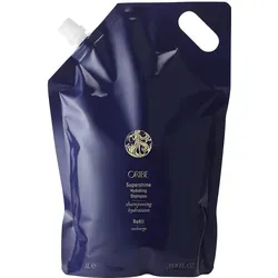 Oribe Supershine Nachfüllpack 1 Liter - Luxuriöses Shampoo für strahlendes Haar. Spendet Feuchtigkeit, glättet und verwandelt stumpfes Haar. Der Nachfüllpack reduziert Plastikverbrauch und ist umweltfreundlich.