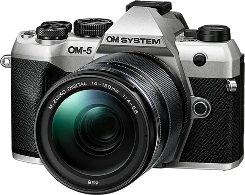 OM SYSTEM OM-5 II Silber + 14-150 mm F/4,0-5,6 ED II - Spiegelreflex- & Systemkameras mit kostenloser Geschenkbox im Wert von 160 € und 5 Jahren Garantie – ideal für kreative Fotografie.