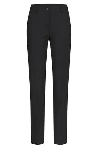 GREIFF Anzughose PREMIUM Damen Regular Fit Schwarz - Elegante Damen Business-Hose im Regular Fit aus wasser- und schmutzabweisendem Schurwollmix, ideal für Büro und Events. Mit komfortablem Bi-Stretch für optimale Bewegungsfreiheit.