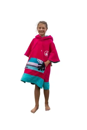 WAVE HAWAII Surf Poncho COTTON VELOURS PINK WAVE - Stylischer Poncho aus 100% Baumwolle, ideal für Strand und Wasseraktivitäten. Perfekt für einen komfortablen Look nach dem Surfen!
