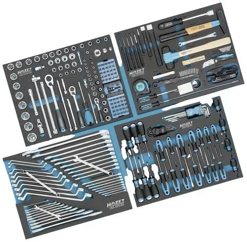 Hazet 0-179NW/230 Werkzeugset - Werkzeugset mit 230 Teilen im Safety-Insert-System, ideal für sichere und ordentliche Aufbewahrung in Werkstätten oder Garagen.