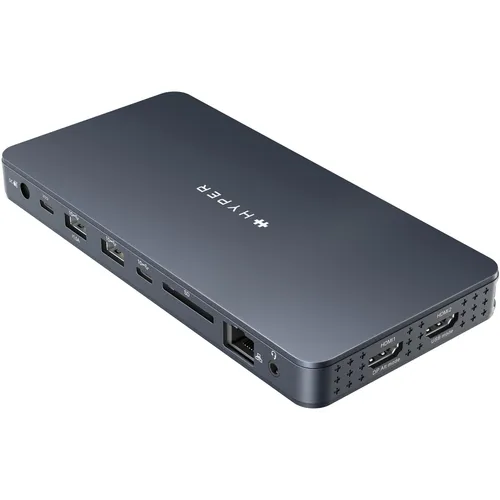 Hyper HyperDrive Universal USB-C 10-in-1 Dual HDMI Docking Station - 10-Port-Business-Class-Dock, unterstützt zwei 4K-Monitore und 10 Gbit/s Datenübertragungen für maximale Produktivität