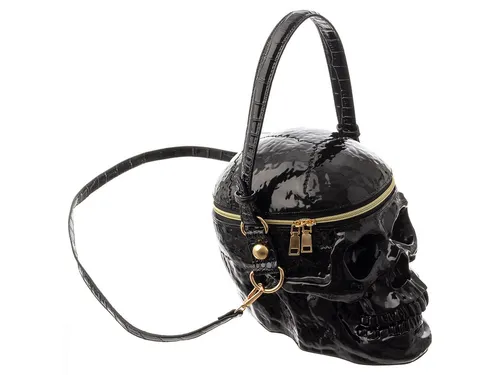 Magic Bags Schultertasche "Totenkopf" schwarz - Stylische Umhängetasche mit Totenkopf-Motiv, ideal für den täglichen Gebrauch. Kompakte Maße und praktisches Volumen von 8 l machen sie zum perfekten Begleiter.
