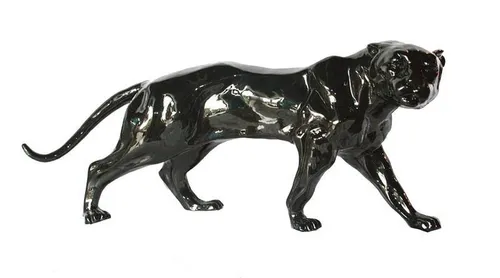 Casa Padrino Panther Figur 26 cm - edle Skulptur aus Kunststein - Figuren, Skulpturen & Statuen - Hochwertige Panther Skulptur aus Kunststein, ideal für stilvolle Wohnräume und als einzigartiges Deko-Highlight.