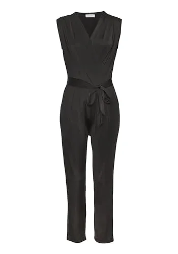 Lascana Damen Overall mit Bindegürtel - Stylischer Overall mit breiten Trägern und seitlichen Eingrifftaschen. Die glatte, knitterfreie Qualität sorgt für einen perfekten Look ohne Bügelaufwand.