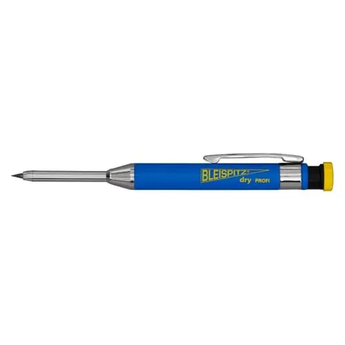 Bleispitz Tiefloch-Marker PROFI (mit Spitzer im Druckknopf, Ideal für Bohr- und Montagearbeiten, Bleistift) 1379