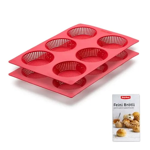 Betty Bossi Brötchenform rund - Duo, 12 Brötchen auf einmal - Motivbackformen für selbstgemachte Brötchen, mit Rezepten und schneller Zubereitung für gleichmäßige, knusprige Ergebnisse.