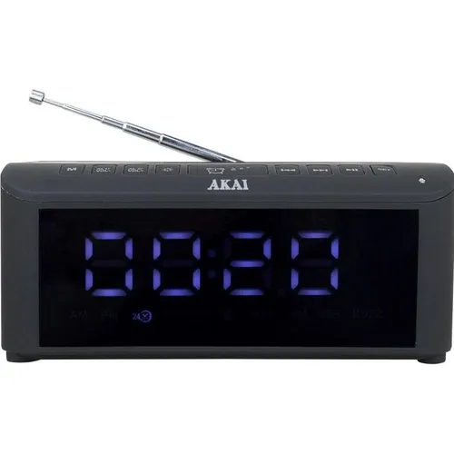 Akai ACRB-1000 Digitale Uhr mit FM-Radio - Vielseitige digitale Uhr mit FM-Radio und Bluetooth 5.0. Mit LED-Display, USB-Anschlüssen und praktischen Weckfunktionen für einen komfortablen Start in den Tag.