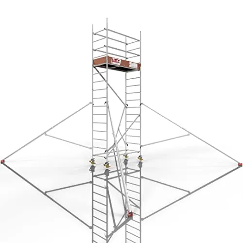 ALTEC Rollfix® 2.0 500 - Modulares Alu Arbeitsgerüst - Gerüste für Innen- und Außenbereich, belastbar bis 200kg/m², mit bremsbaren Lenkrollen (Ø150mm) für sichere Mobilität und einfache Handhabung.