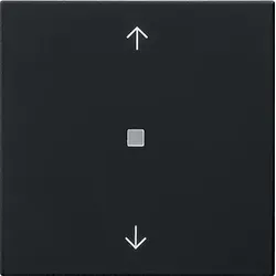 Gira 5105005 KNX RF Bedienaufsatz 1fach Pfeilsymbole, Schwarz matt - KNX Tastsensor 4 für die Steuerung von System 3000 Einsätzen und KNX Geräten. Flexible Wippen- oder Tastenfunktion für individuelle Anpassung und einfache Bedienung.