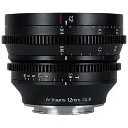 7artisans 2.9/12mm T Black für Fuji X - Objektiv für APS-C Kameras, bietet eine beeindruckende Lichtstärke von 2.9 für kreative Filmprojekte und gestochen scharfe Bilder.