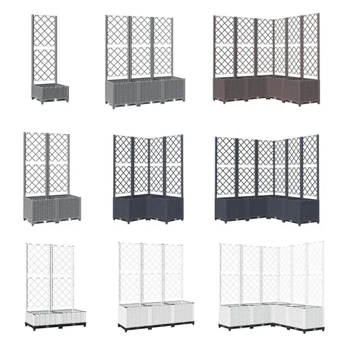 vidaXL Pflanzkübel mit Rankgitter - Blumenkasten für Balkon und Garten, ideal für Kletterpflanzen, langlebig und robust aus Polypropylen