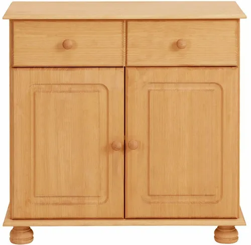 Sideboard HOME AFFAIRE "Mette" – Massivholz in Beige - Kommode aus Kiefernholz, natur gebeizt und gewachst, mit stilvollen kugelförmigen Füßen. Ideal für einen rustikalen Look und bietet viel Stauraum.