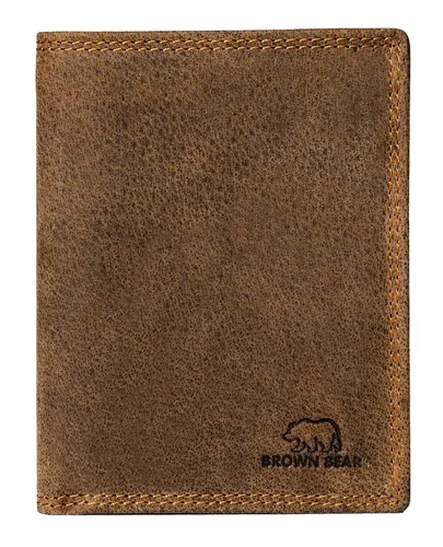 Brown Bear Kartenetui Classic 8015 - Etui aus hochwertigem Büffelleder mit 9 Kartenfächern und RFID-Blocker, ideal für KFZ-Schein und Ausweise, in edlem Braun-Vintage Design.