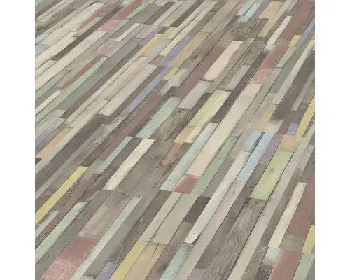 Laminat Nature Sense Dimas Wood bunt Schiffsboden 1292 x 193 x 7 mm - Laminatboden in Holzoptik, robust und pflegeleicht, ideal für stilvolle Wohnräume und gewerbliche Nutzung.