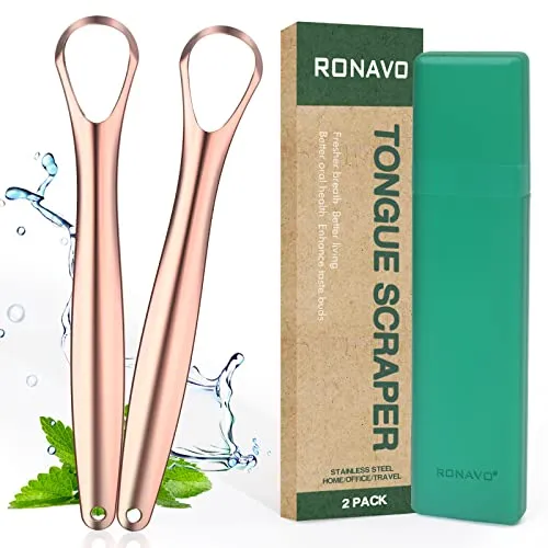 Zungenreiniger für Kinder und Erwachsene, Zungenschaber aus Edelstahl für Tiny Mouth, Tongue Scraper mit Reiseetui Orale Selbstpflege für schlechten Atem