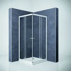 Eckeinstieg Schiebetür BREUER Ektos Design Express Q72 80-90 cm - Komplettduschen mit eleganter Klarglas-Duschabtrennung für ein modernes Badezimmer und maximale Lichtdurchlässigkeit.