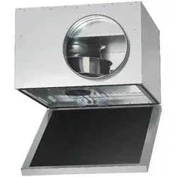 Helios SB EC 315 A SILENTBOX - Geräuschgedämpfter EC-Rohrventilator - Lüftungstechnik, ideal für leise Anwendungen mit hohem Energieeffizienz durch EC-Motor und stufenlose Drehzahlregelung für optimale Belüftung.