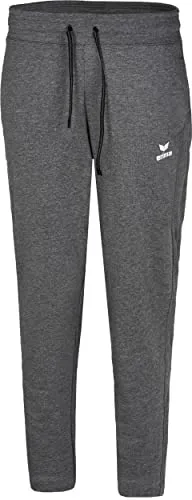 Erima Damen Basic Sweatpant, Grau Melange, 42 - Shorts mit breitem Bund und Kordelzug, ideal für sportliche Aktivitäten und Freizeit, inklusive seitlicher Eingrifftaschen für Kleinigkeiten.