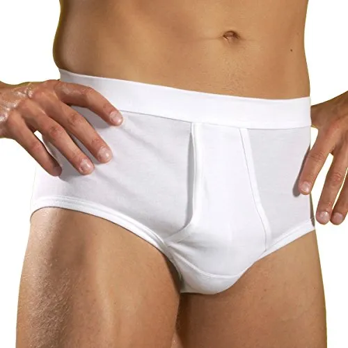 HERMKO 3240 Herren Slip mit Eingriff Unterhose aus 100% Bio-Baumwolle in vielen Farben bis Gr. 14, Größe:D 13 = EU 7XL, Farbe:weiß