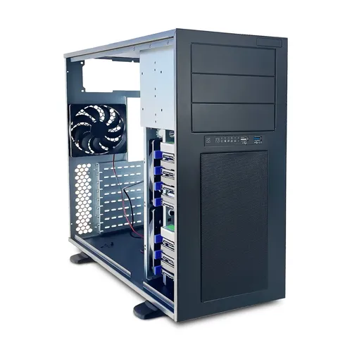 FANTEC AT-835-3525 PC-Gehäuse - Robustes PC-Gehäuse für 12"x13" Mainboards, bietet Platz für bis zu 8x 3,5" HDDs und 3x 5,25" Module – ideal für leistungsstarke Systeme.
