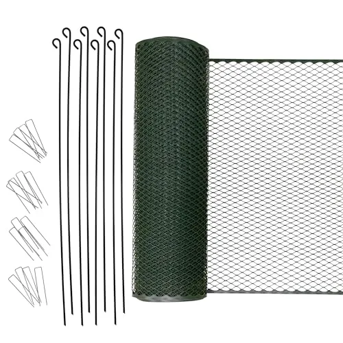 Kerbl Hobbyfarming Universalzaun MultiFence, Geflügelzaun, Hühnerzaun, 12m x 90cm, Kunststoff, Geflügel, Hühner, mobiler Zaun, schnelle Installation