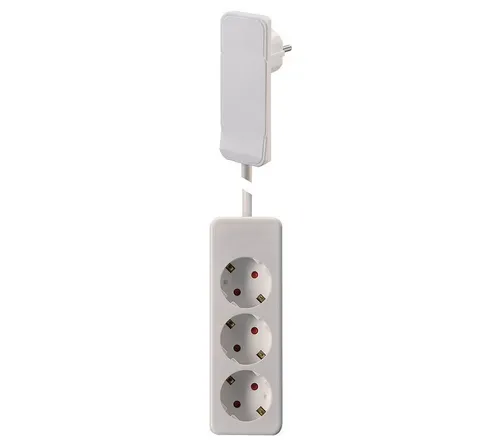 GB Gebro 900039 NVB 104566 Steckdosenleiste - Steckdosen & Zubehör - Flache Steckdosenleiste für platzsparende Nutzung, ideal hinter Möbeln oder in der Küche, mit erhöhtem Berührungsschutz und 3 Steckdosen.