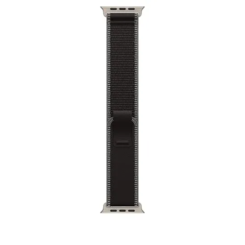 Apple Watch Trail Loop 49mm - Schwarz/Kohlegrau - M/L - Uhrenzubehör mit ultradünnem, elastischem Nylon-Maschengewebe für eine perfekte Passform und schnelle Anpassung dank praktischer Zuglasche.