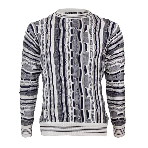 CASCALLO Strickpullover Herren Marco | Rundhals-Pullover in Navy - Eleganter Herren-Strickpullover mit beidseitigem Muster und regulärer Passform. Hochwertige Garne sorgen für besten Tragekomfort. Ideal für stilvolle Looks und vielseitig kombinierbar. Hergestellt in Europa und maschinenwaschbar.