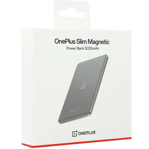 OnePlus Slim Magnetic Powerbank 5000mAh - Transparent - Kompakte Powerbank mit 5000 mAh und kabellosem Laden bis zu 10 W, ideal für unterwegs und sicher für Flugreisen.