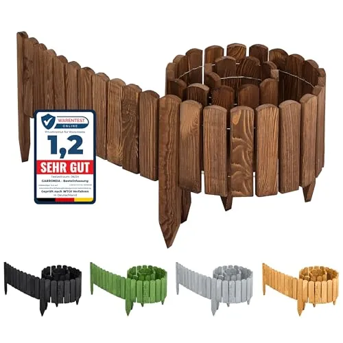 Garronda Rollzaun Holzzaun 200 x 40 cm - Flexibler Gartenzaun aus imprägniertem Holz - Flexibler Holzzaun für kreative Gartenumgestaltungen. Wetterbeständig und leicht zu installieren, ideal zum Abgrenzen von Beeten und Pflanzen. Perfekte Ergänzung für Ihren Garten!