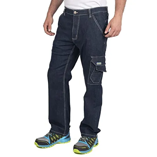 Goodyear Workwear Herren Carpenter Multi Pocket Stretch Denim Jeans, Marineblau, 38W/33L - Vielseitige Herren Jeans für Arbeit und Freizeit: Robustes Stretch-Denim für optimalen Komfort und Bewegungsfreiheit. Praktisches Multi-Pocket-Design für alle Werkzeuge und Utensilien.