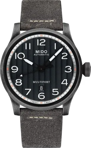 Mido Multifort M0326073605000 Herren Automatikuhr - Herrenuhren mit elegantem anthrazit Edelstahlgehäuse und Saphirglas, ausgestattet mit einem präzisen Swiss-Made Automatik-Uhrwerk und wasserdicht bis 10 bar.