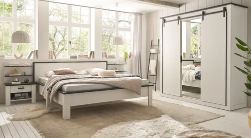 Furn.Design Komplettschlafzimmer Stove 6-tlg. - Komplettzimmer im Landhausstil, 6-teilig mit Soft-Close und Schiebetüren. Ideal für eine gemütliche Atmosphäre in Ihrem Schlafzimmer.