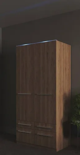 Priess Kleiderschrank Barcelona – Viel Stauraum mit Spiegel - Kleiderschrank mit geräumigen Schubkästen und praktischer Spiegeloption, ideal für Ordnung im Schlafzimmer. Made in Germany und in verschiedenen Breiten erhältlich.