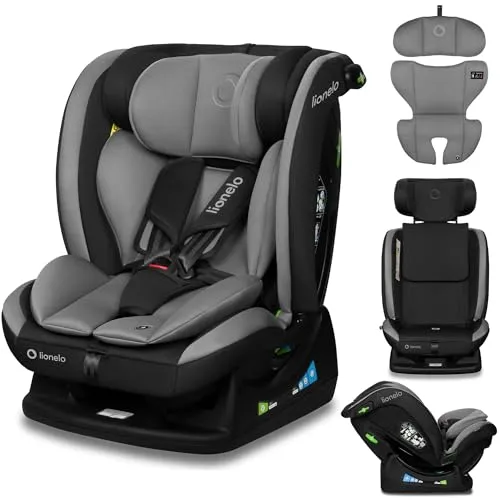 LIONELO AART I-SIZE Autositz für Kleinkinder - Sicherer Kindersitz für 40-150 cm, mit verstellbarer Kopfstütze aus Memory Foam und komfortablem DRI-SET Verkleinerungseinsatz für optimale Belüftung und Unterstützung.