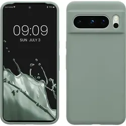 kwmobile Handyhülle für Google Pixel 8 Pro Hülle, für Pixel 8 Pro Case - Hülle Silikon - kabelloses Laden - Rainwashed Grün - Grün