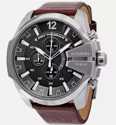 Diesel DZ4290 Mega Chief Chronograph - Herrenuhr Ø51mm - Armbanduhr für Herren mit großem grauem Zifferblatt, sportlichem Design und präzisem Quarzwerk für zuverlässige Zeitmessung.