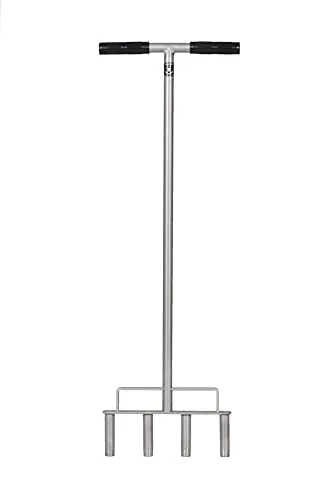 GARDEN TOOL BROTHERS Rasenlüfter aus Edelstahl - Handvertikutierer aus hochwertigem Edelstahl, ideal zur Rasen-Aerifizierung. Mit einer Gesamtlänge von 90 cm und präzisen Ausstechern für optimale Bodenbelüftung.
