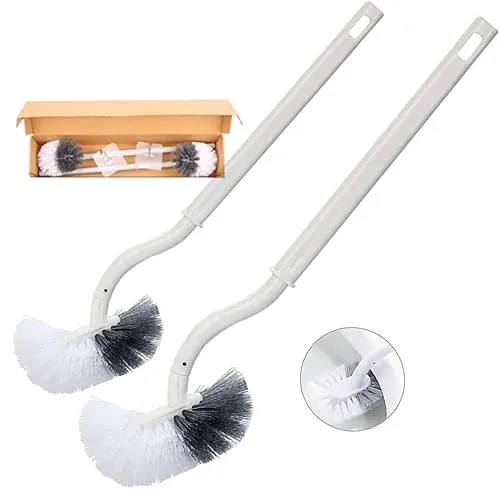EINESIN 2er Set Klobürste mit Randreiniger - Innovatives Toilettenbürsten-Set mit gebogenem Griff für mühelose Reinigung. Dichte Borsten entfernen effektiv Schmutz und erreichen auch schwer zugängliche Stellen. Langlebig und praktisch für jeden Toilettenstil.