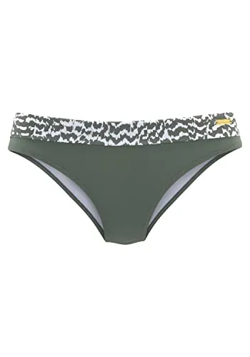 Lascana Damen Bikini-Hose - Bikinihosen für Damen, modisches Design mit bedrucktem Bund, ideal zum Mixen und Anpassen, aus recyceltem Polyamid für umweltbewusste Fashionistas.
