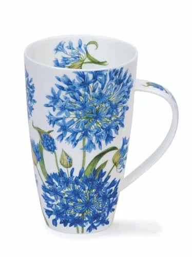 Dunoon Tasse Henley Agapanthus - feines Knochenporzellan, 600 ml, mikrowellen- und spülmaschinenfest, ideal für Teeliebhaber