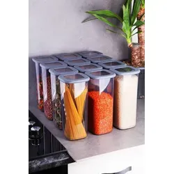 Frischhaltedosen Hermia Concept 100 % KUNSTSTOFF, 1750 ml (12 Stück) - Vorratsdosen-Set aus 100% Kunststoff, spülmaschinenfest und ideal zur Aufbewahrung von Küchenvorräten, Badutensilien oder Büromaterialien.