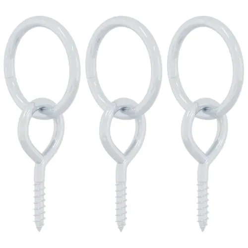 vidaXL Pferdeanbinderinge 3 Stk., Anbindering mit Ösenschrauben, Ring für Anbindung Pferde, Barrenring Augplatte Ösenplatte, Silbern Stahl