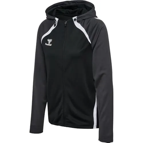 HUMMEL hmlLEAD 2.0 ZIP HOODIE WOMAN - BLACK/ASPHALT - S - Funktionsjacken für Damen, ideal für Sport und Freizeit. Hochwertiges, umweltfreundliches Material mit BEECOOL-Technologie sorgt für Atmungsaktivität und schnellen Trocknungskomfort.