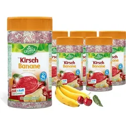 KING GEORGE KiBa Instant Teegetränk 6 x 400g - Tees mit Kirsch- und Bananengeschmack, ergibt ca. 4 Liter pro Dose und ist reich an Vitamin C für einen erfrischenden Genuss.