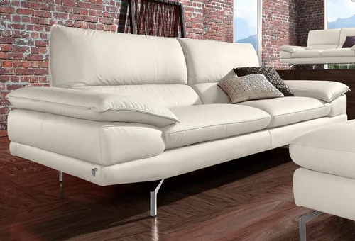 CALIA ITALIA 3-Sitzer Dave, italienisches Design, erstklassiger Sitzkomfort, Breite 221cm, in zwei Lederqualitäten und toller Detailverarbeitung